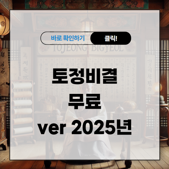 토정비결 2025년 알아보기