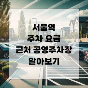 서울역 주차요금 근처 공영주차장 알아보기