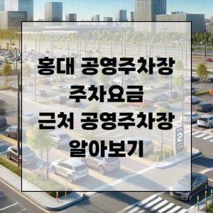 홍대 공영주차장 주차요금 근처 공영주차장 알아보기