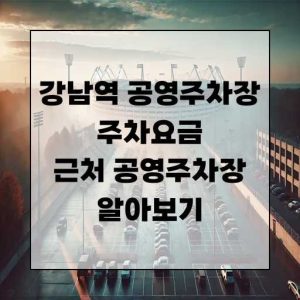 강남역 공영주차장 주차요금 근처 공영주차장 알아보기