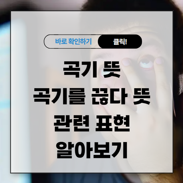 곡기 뜻 곡기를 끊다 뜻 관련 표현 알아보기 - 인사이트 허브