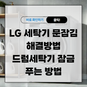 LG 세탁기 문잠김 해결방법 드럼세탁기 잠금 푸는 방법 알아보기