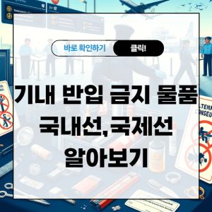 기내 반입 금지 물품 국내선,국제선 알아보기