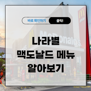 나라별 맥도날드 메뉴