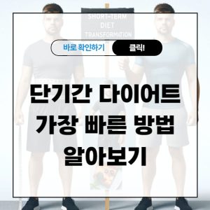 단기간 다이어트 가장 빠른 방법 알아보기