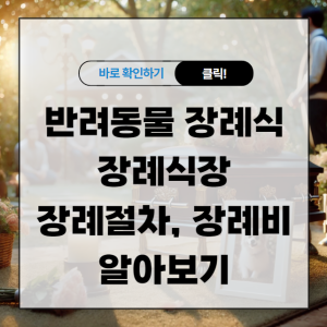 반려동물 장례식 장례식장, 장례절차, 장례비 알아보기