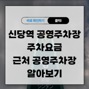 신당역 공영주차장 주차요금 근처 공영주차장 알아보기