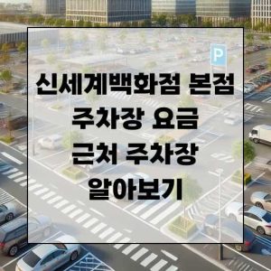 신세계백화점 본점 주차장 요금 및 근처 주차장 알아보기