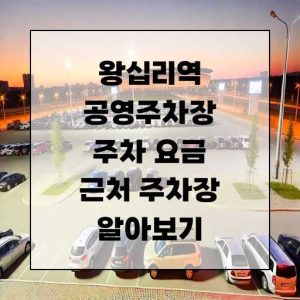 왕십리역 공영주차장 주차 요금 근처 주차장 알아보기