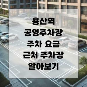 용산역 공영주차장 주차 요금 근처 주차장 알아보기