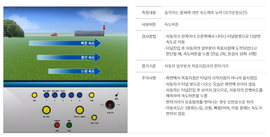 운전적성 정밀검사의 주요 항목