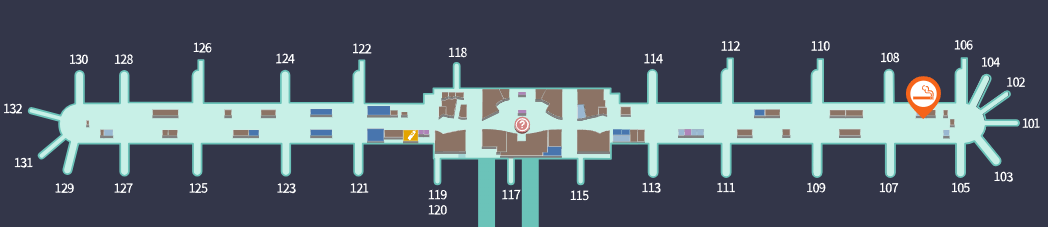 인천공항 탑승동(체크인 후 면세지역) 흡연구역