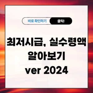 최저시급, 실수령액 알아보기 ver 2024