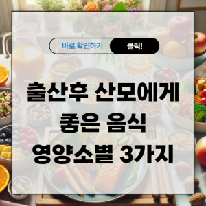 출산후 산모에게 좋은 음식 영양소별 3가지