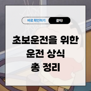 초보운전을 위한 운전 상식 총 정리